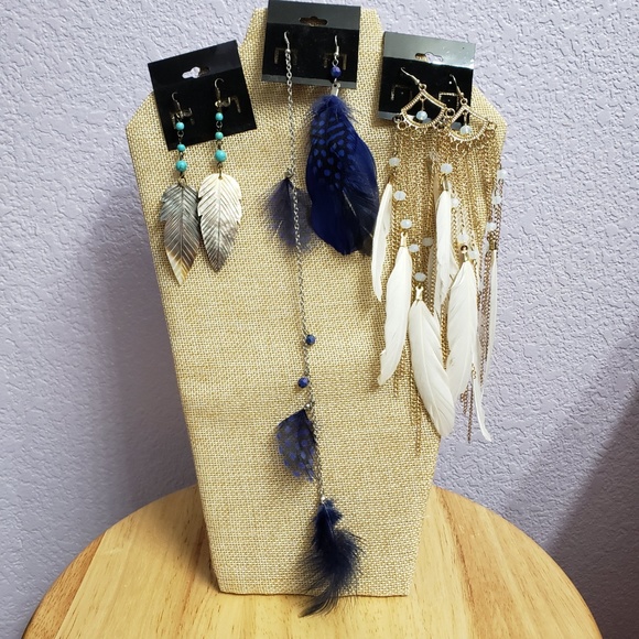 Feather Earring Bundle EUC - Picture 5 of 5